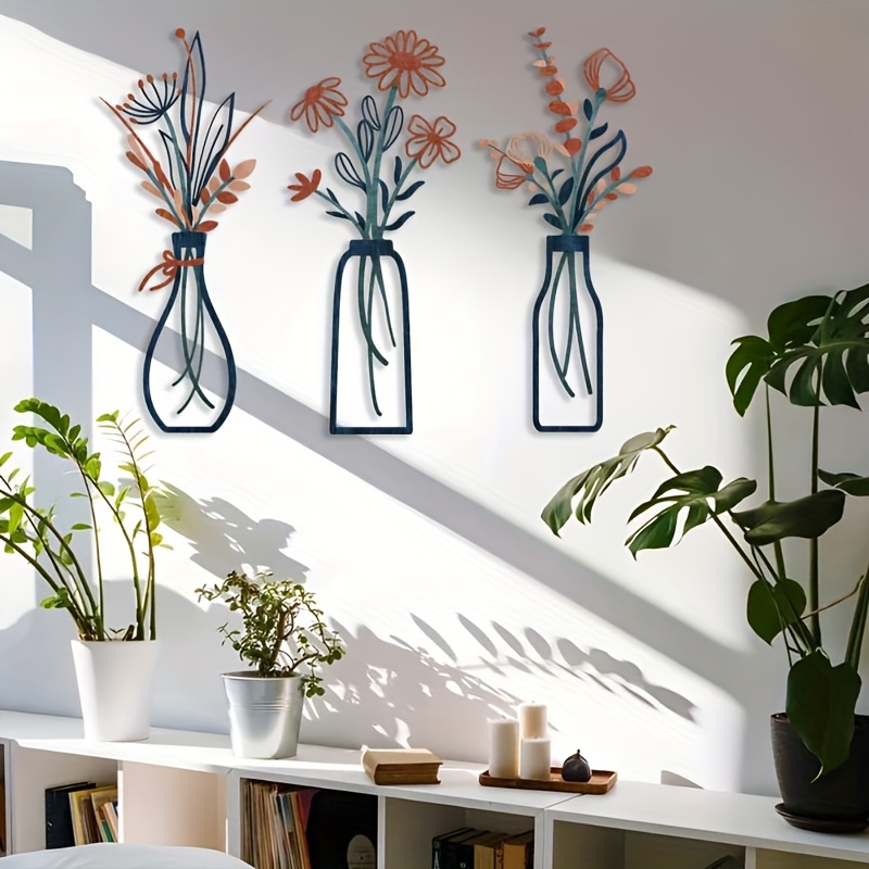 3つの大きな花柄の壁掛け彫刻 - モダンなファームハウス装飾 - Interior Design Office のレビューと価格