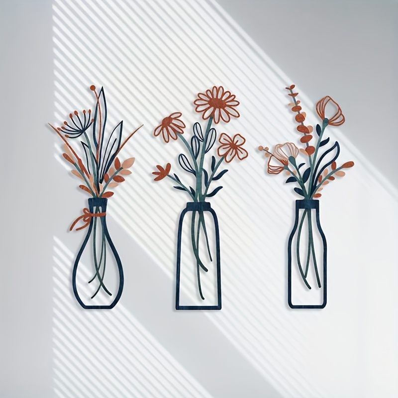 3つの大きな花柄の壁掛け彫刻 - モダンなファームハウス装飾 - Interior Design Office のレビューと価格