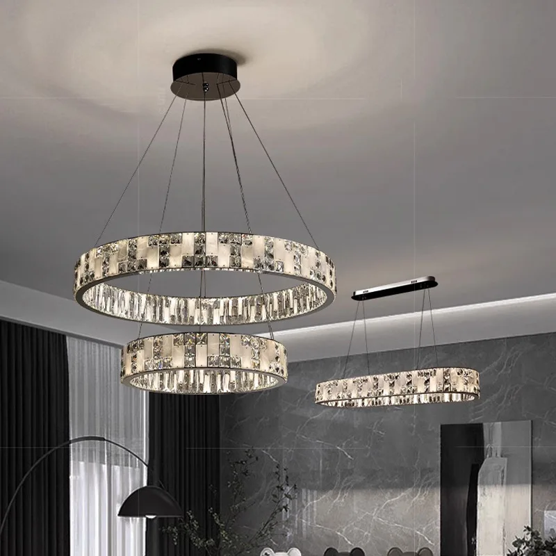 アメリカンスタイルのデザイン LED クリスタルシャンデリア - Interior Design Remote のレビューと価格