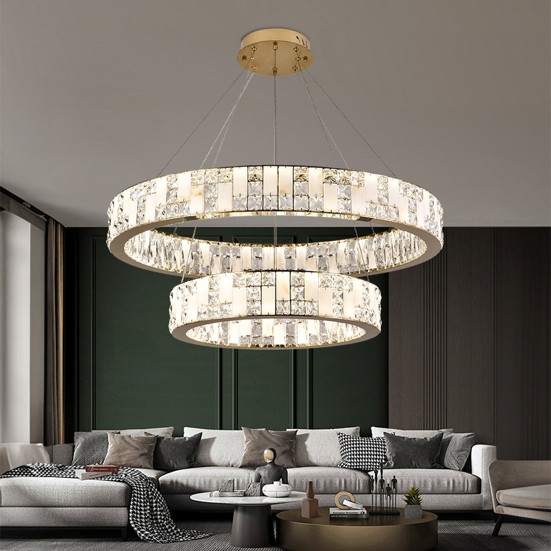 アメリカンスタイルのデザイン LED クリスタルシャンデリア - Interior Design Remote のレビューと価格