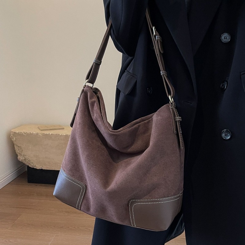 スエードトレンディな多用途トートバッグ女性用ショルダーバッグ - Interior Design Class のレビューと価格