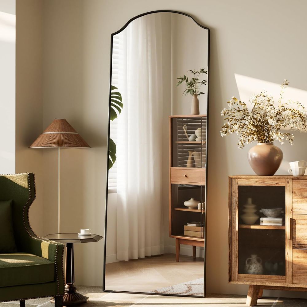 トリプルアーチ型ミラー、全長65インチ×24インチ、スタンド - Arch Mirror Leaning のレビューと価格