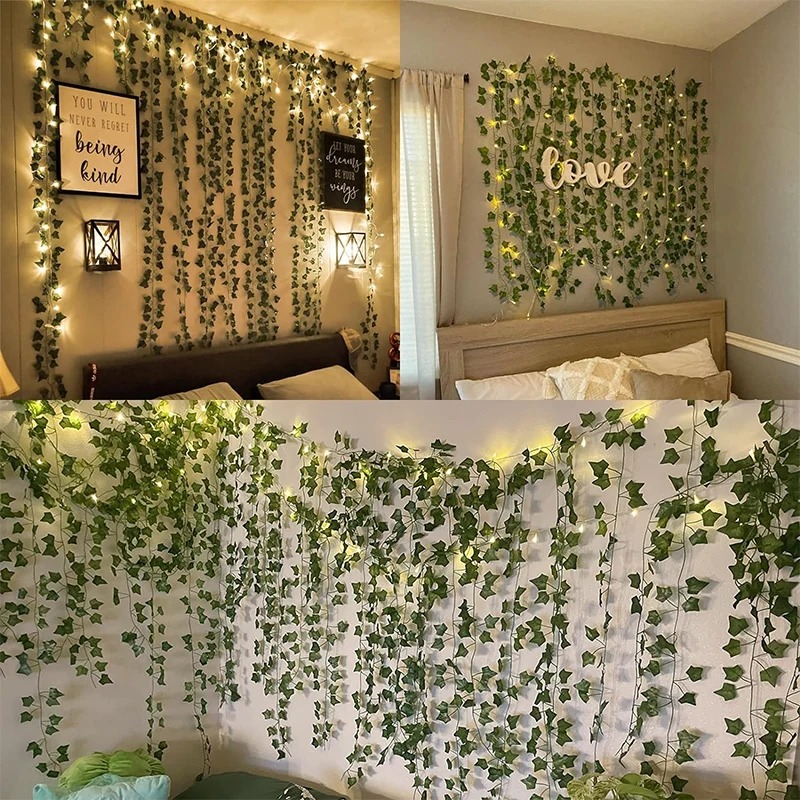 人工緑のツタの葉の花輪,吊り下げられた植物,部屋,庭,オフィ - Interior Design Office のレビューと価格