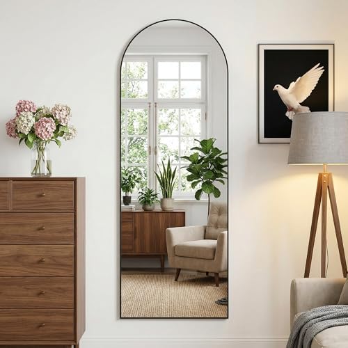 アーチ型全身鏡 58 x 18インチ、スタンド付き全身鏡、壁 - Arch Mirror Leaning のレビューと価格