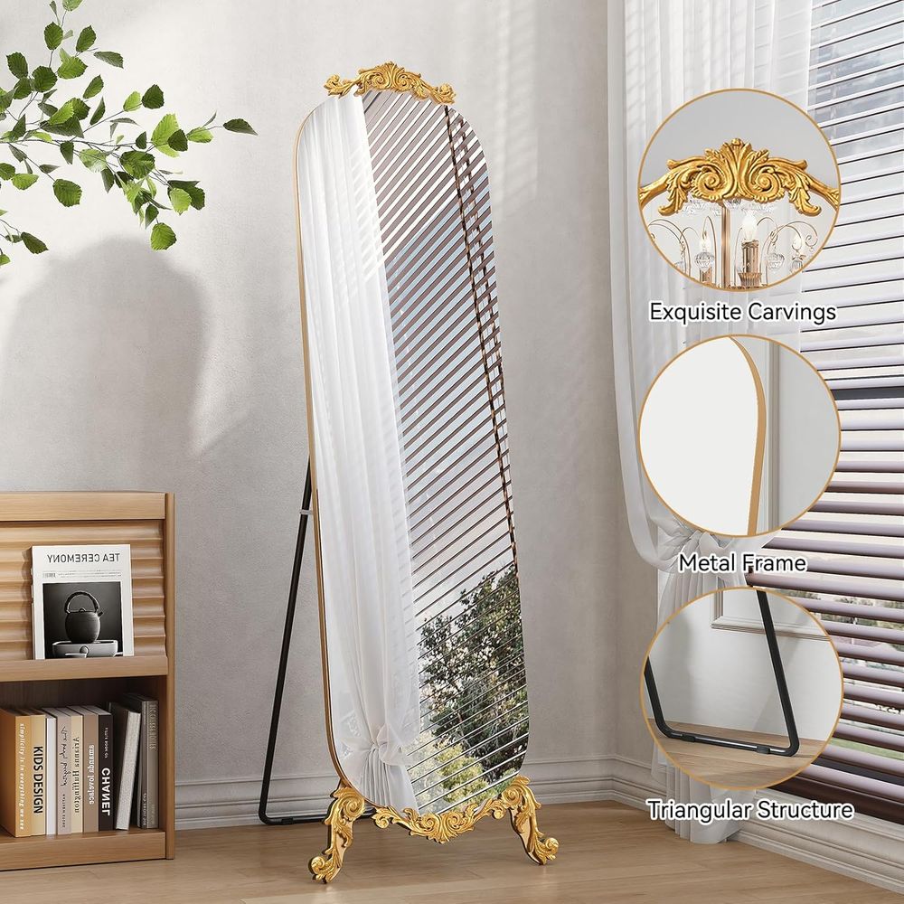 アーチ型の全身鏡、62インチ×20インチのヴィンテージフロア - Arch Mirror Leaning のレビューと価格