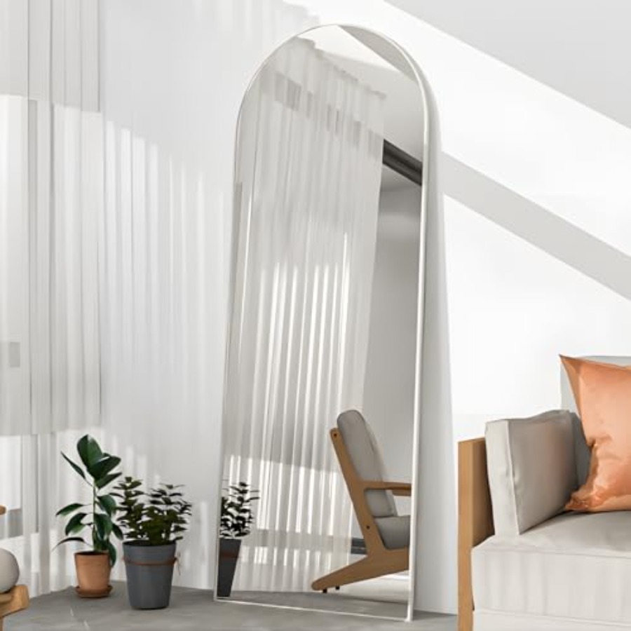 全身鏡、56インチ×16インチのアーチ型フロアミラー（スタン - Arch Mirror Leaning のレビューと価格