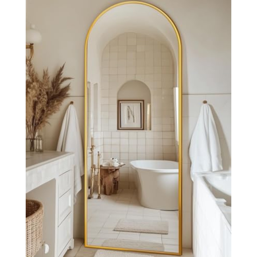 全身鏡、59インチ×18インチのアーチ型全身鏡、スタンド付き - Arch Mirror Leaning のレビューと価格