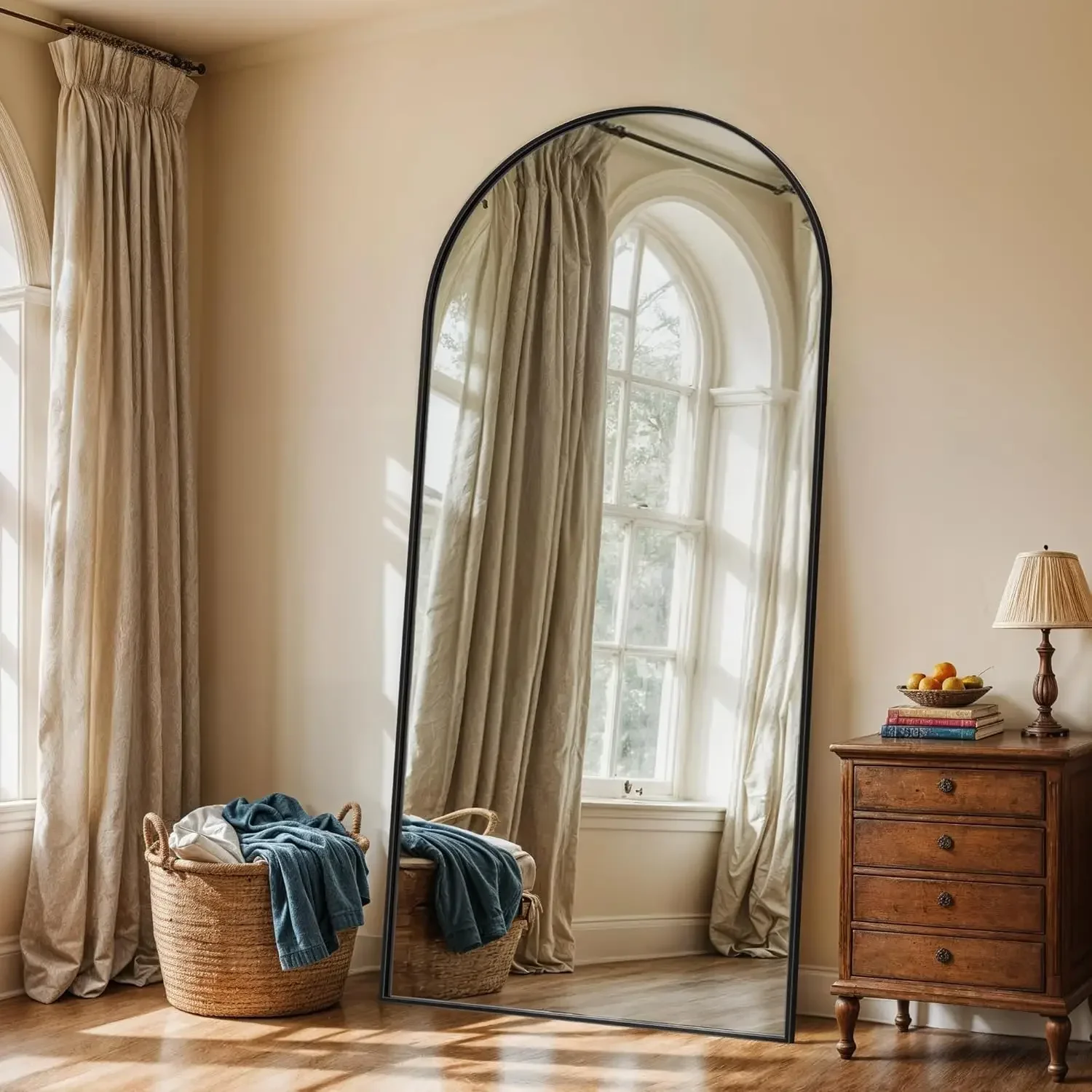アーチ型全身鏡 71インチ×32インチ 全身鏡 スタンド式フ - Arch Mirror Leaning のレビューと価格