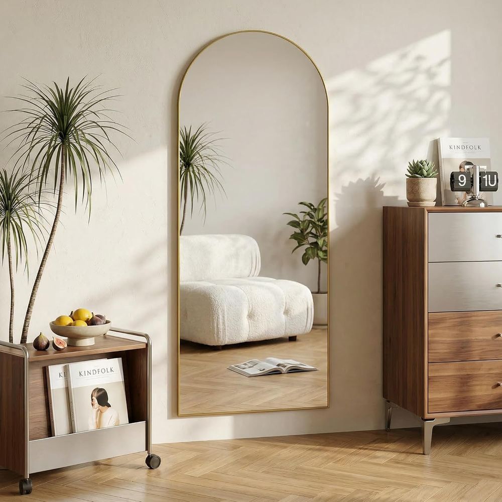 アーチ型の全身鏡 71 x 28インチ、スタンド付き全身鏡、 - Arch Mirror Leaning のレビューと価格