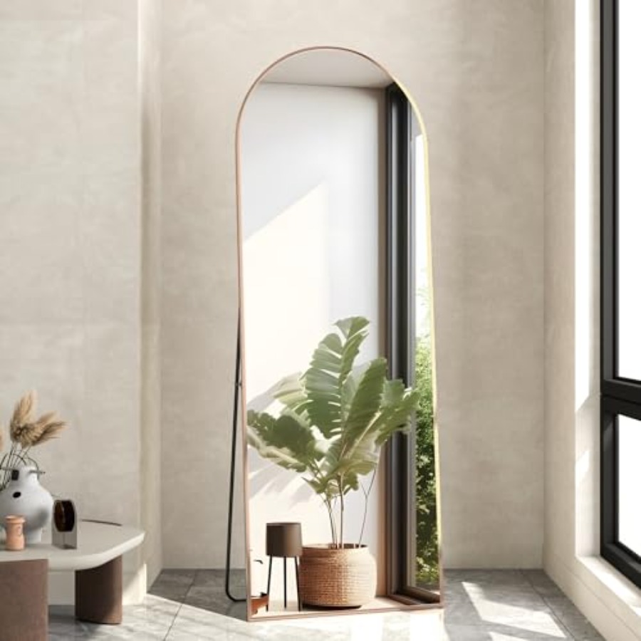 全身鏡、56インチ×16インチのアーチ型フロアミラー（スタン - Arch Mirror Leaning のレビューと価格