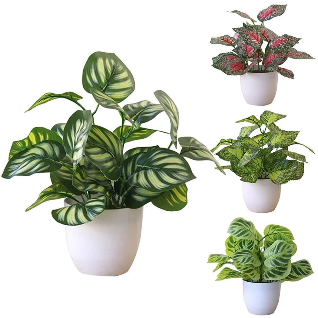 1PC 人工観葉植木鉢盆栽パーティーモールホームデスクトップ - Interior Design Office のレビューと価格