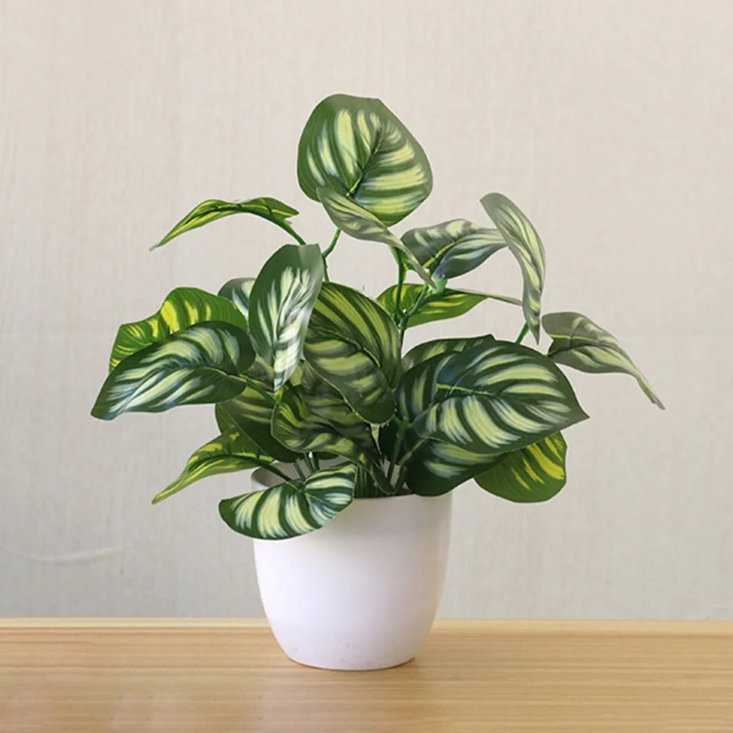 1PC 人工観葉植木鉢盆栽パーティーモールホームデスクトップ - Interior Design Office のレビューと価格