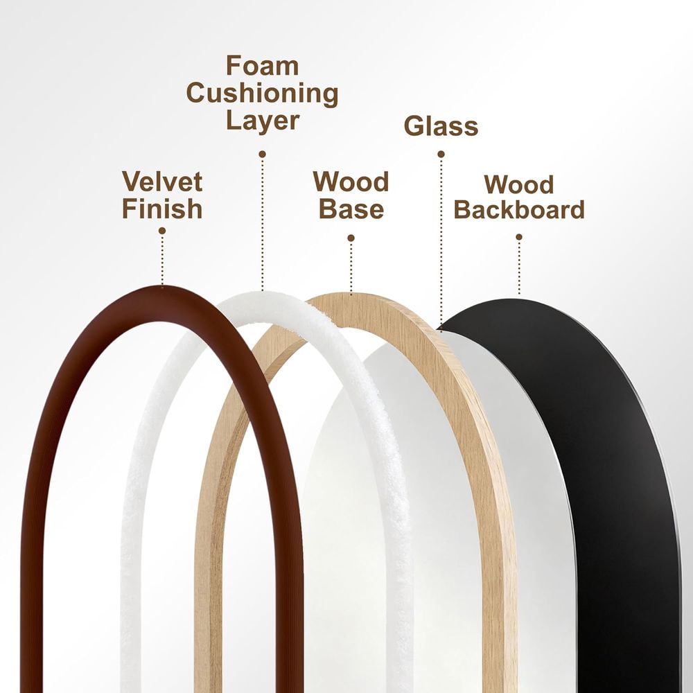 アーチ型の全身鏡、自立式、壁掛け式、または横置き式、寝室とリ - Arch Mirror Leaning のレビューと価格